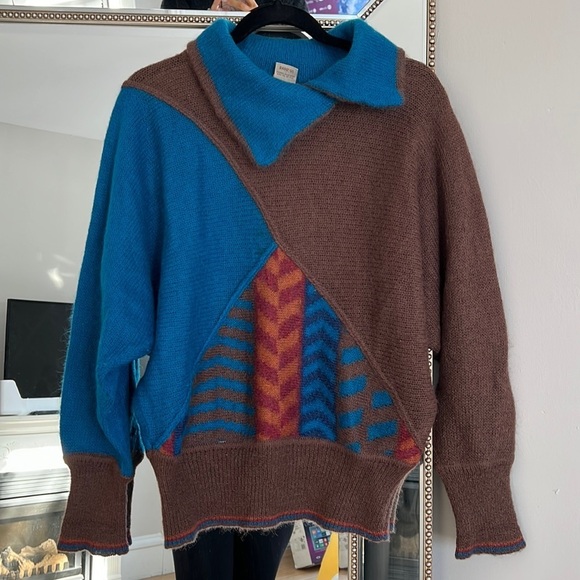 Vintage Sweaters - 💜 Vintage Knit Sweater Mohair Retro Collar Top